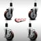 Service Caster 4'' SS Maroon Poly Wheel Swivel 1-3/8'' Expanding Stem Caster Set 2 Brakes, 4PK SCC-SSEX20S414-PPUB-MRN-2-TLB-2-138 - alternate 3